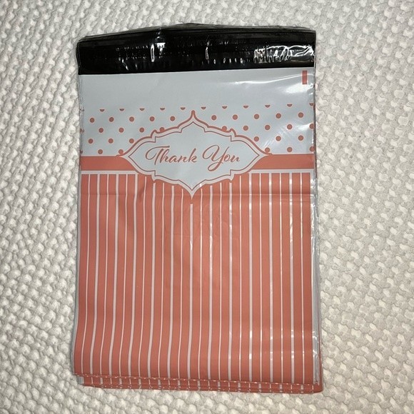 Poly Mailers Pink 30 PC 10x13 Thank You Stripes Polka Dots Chevron Bags Shipping - Picture 2 of 5